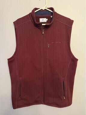 Southern Tide Burgundy Zip Up Vest Men’s XL